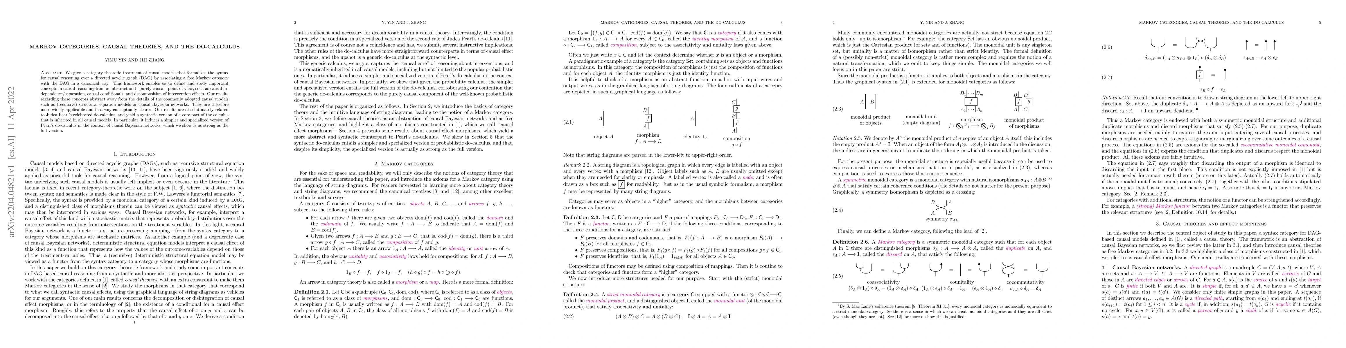 Thumbnail for Markov categories, causal theories, and the do-calculus
