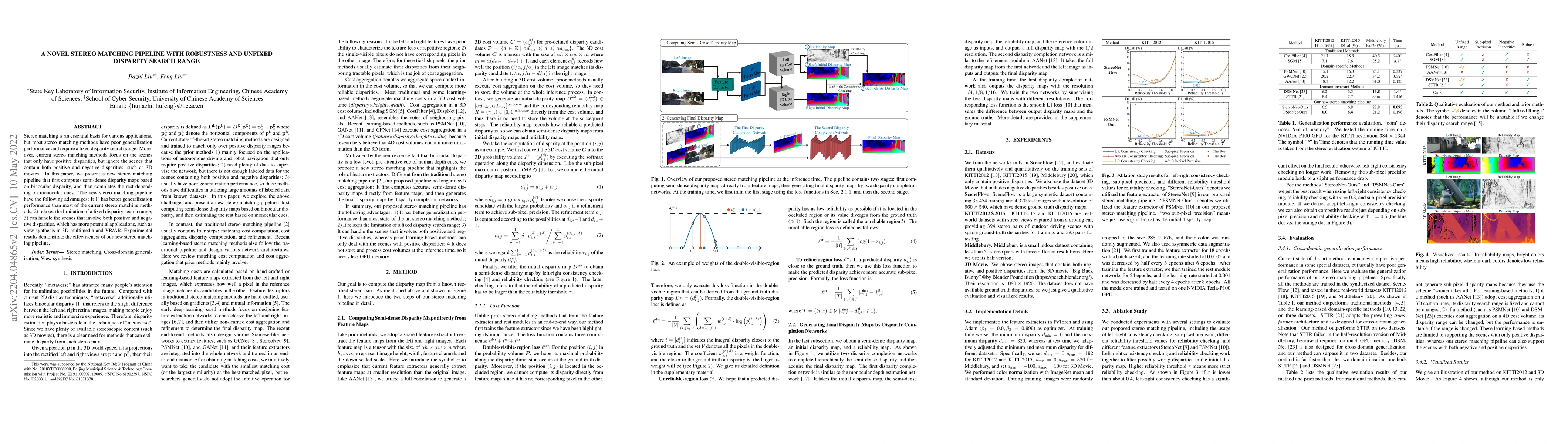 Thumbnail for A novel stereo matching pipeline with robustness and unfixed disparity
  search range