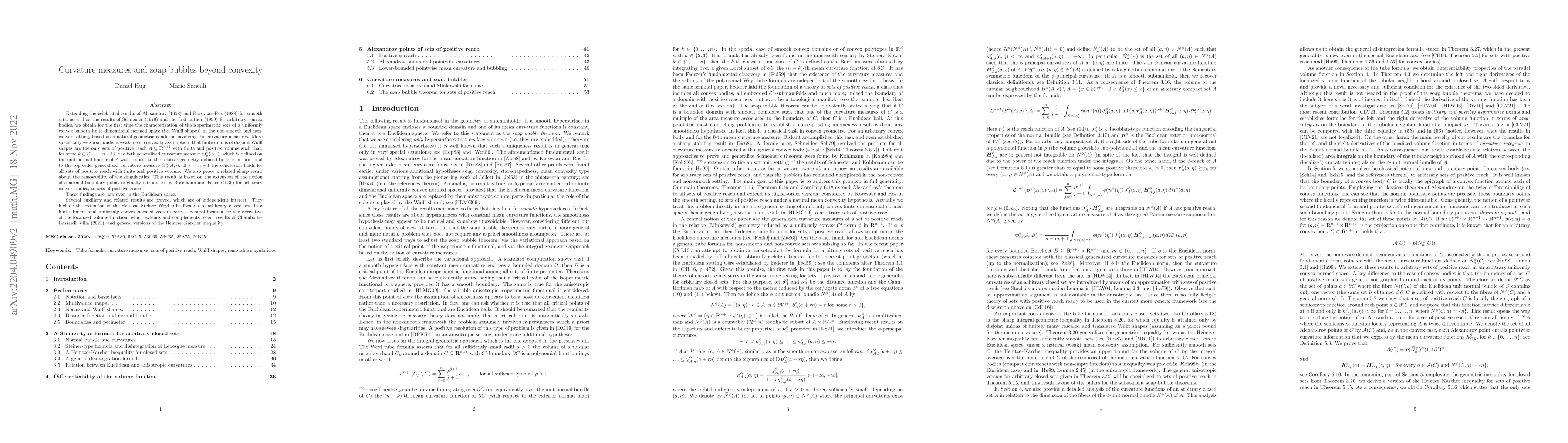 Thumbnail for Curvature measures and soap bubbles beyond convexity
