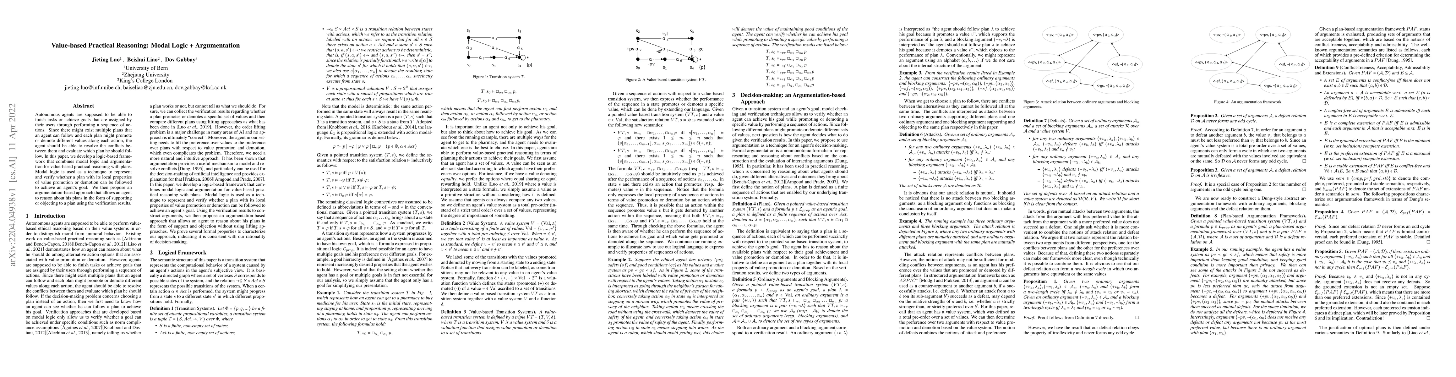 Thumbnail for Value-based Practical Reasoning: Modal Logic + Argumentation