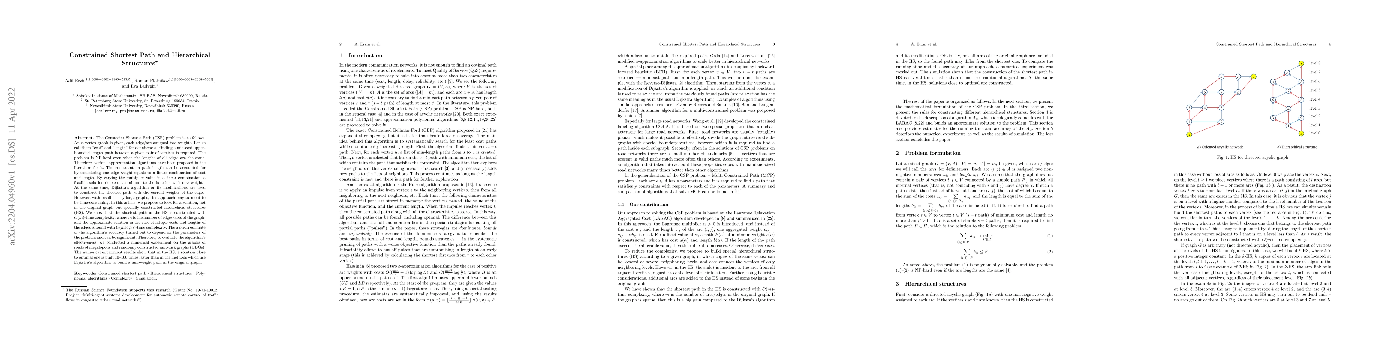 Thumbnail for Constrained Shortest Path and Hierarchical Structures