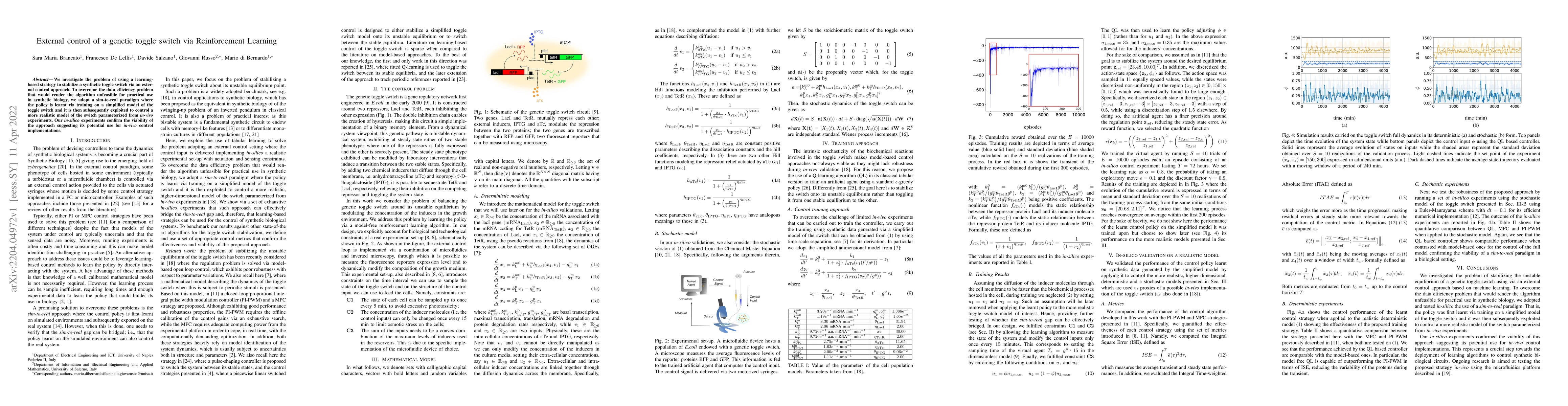 Thumbnail for External control of a genetic toggle switch via Reinforcement Learning