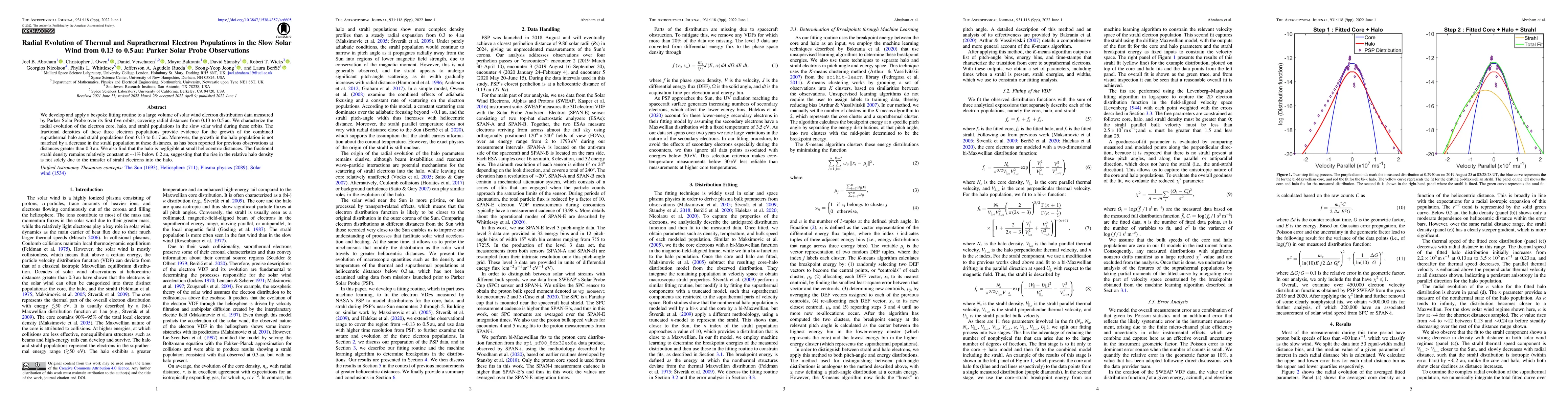 Thumbnail for Radial evolution of thermal and suprathermal electron populations in the
  slow solar wind from 0.13 to 0.5 au : Parker Solar Probe Observations