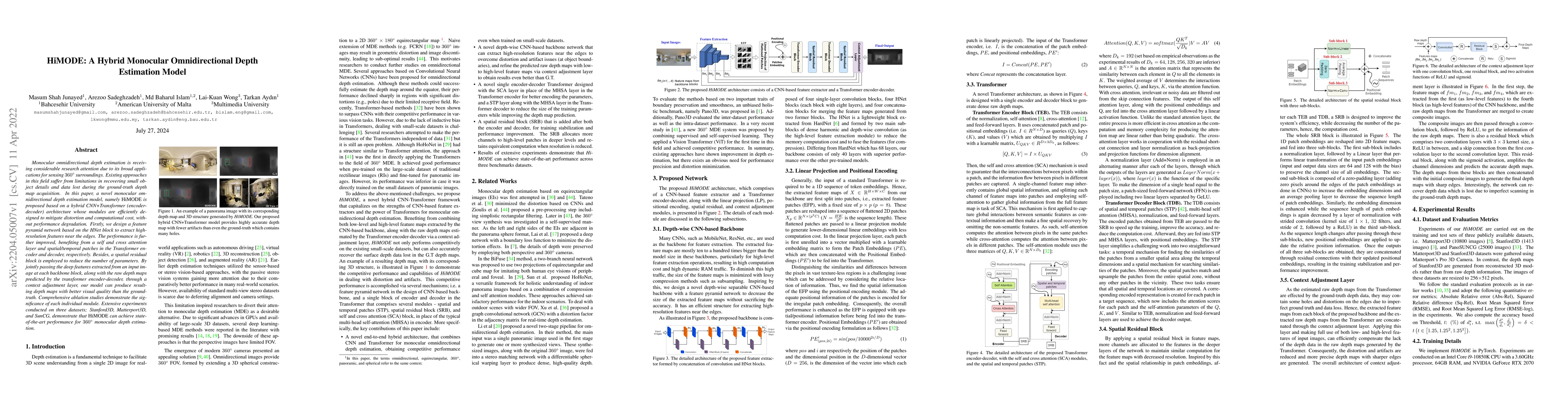 Thumbnail for HiMODE: A Hybrid Monocular Omnidirectional Depth Estimation Model
