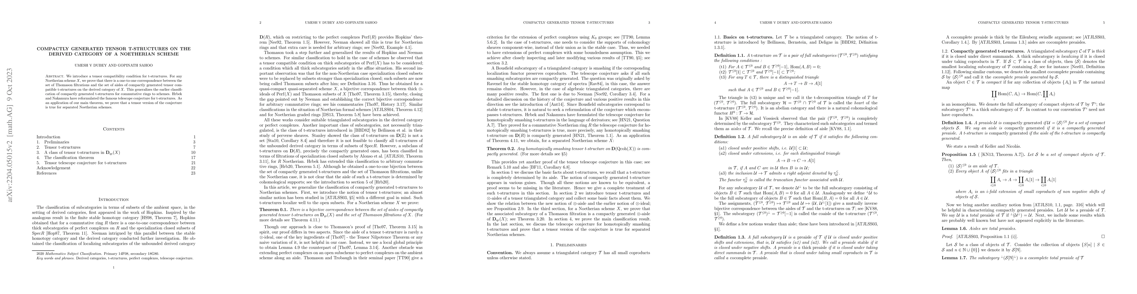 Thumbnail for Compactly generated tensor t-structures on the derived category of a
  Noetherian scheme