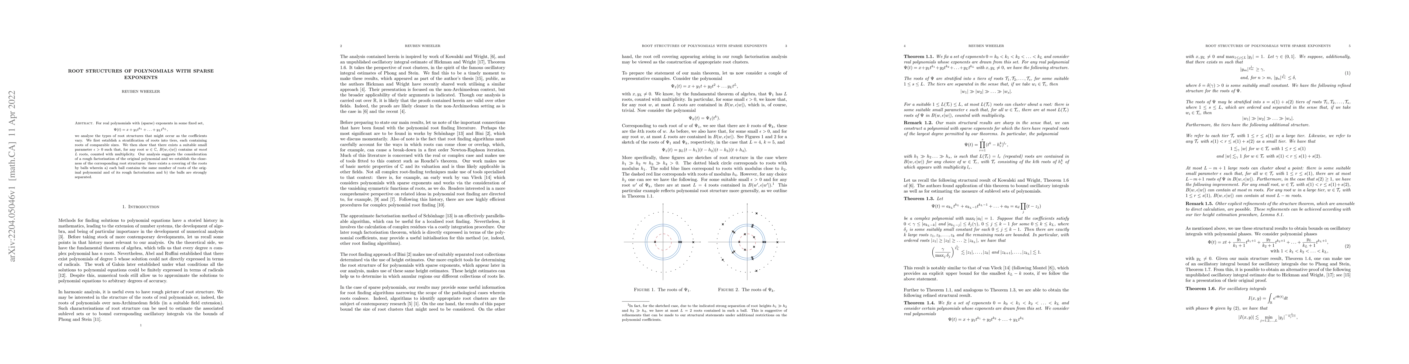 Thumbnail for Root structures of polynomials with sparse exponents