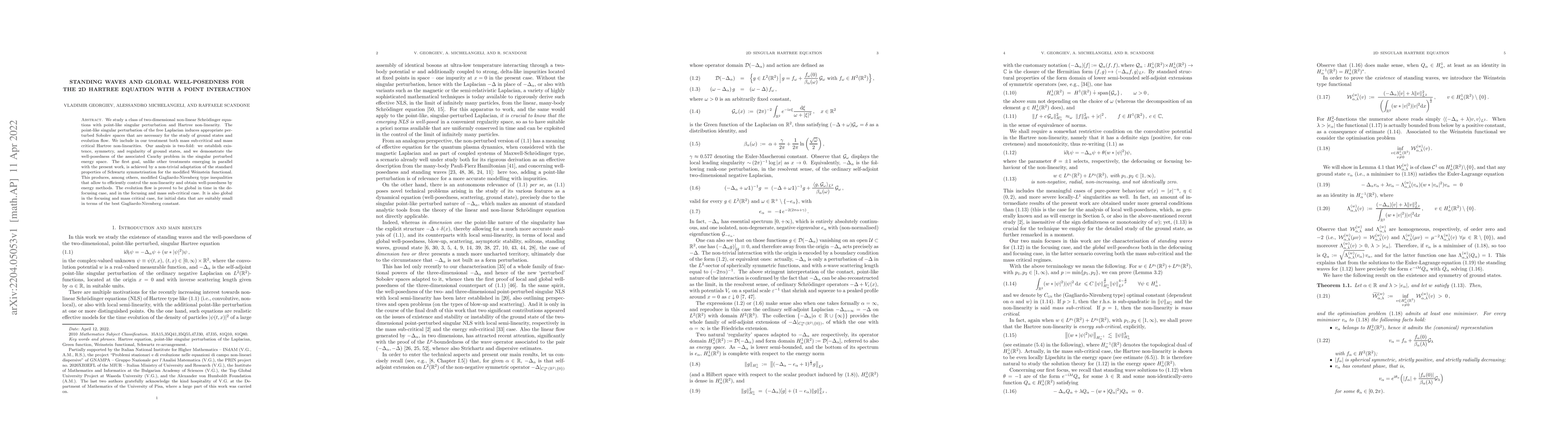 Thumbnail for Standing waves and global well-posedness for the 2d Hartree equation
  with a point interaction