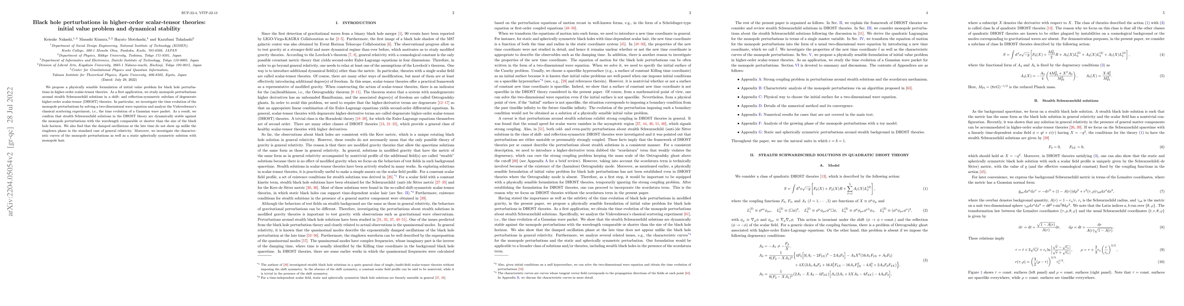 Thumbnail for Black hole perturbations in higher-order scalar-tensor theories: initial
  value problem and dynamical stability