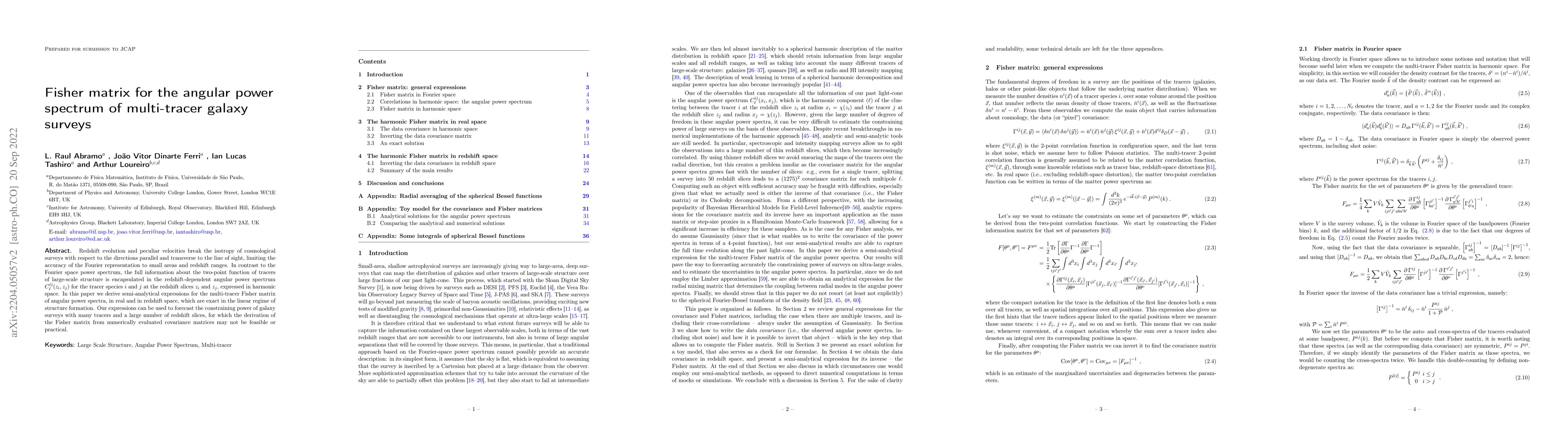 Thumbnail for Fisher matrix for the angular power spectrum of multi-tracer galaxy
  surveys