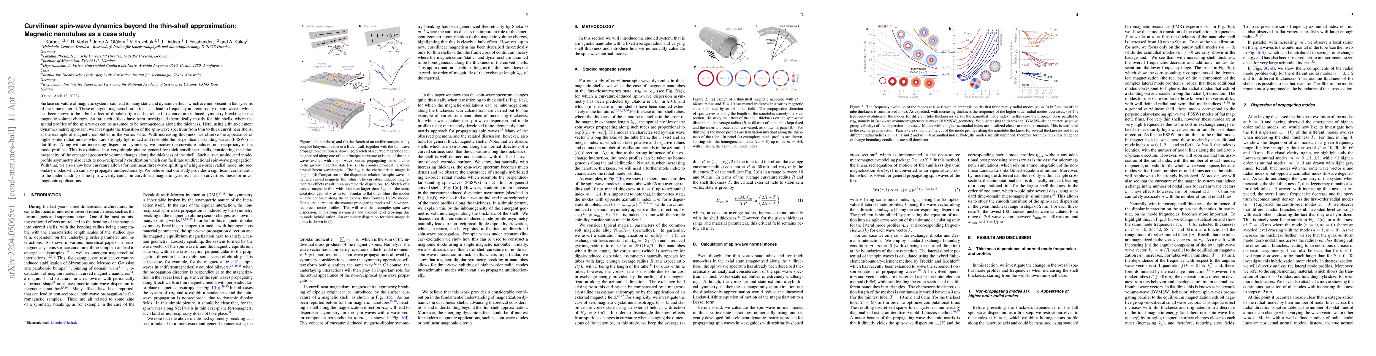Thumbnail for Curvilinear spin-wave dynamics beyond the thin-shell approximation:
  Magnetic nanotubes as a case study