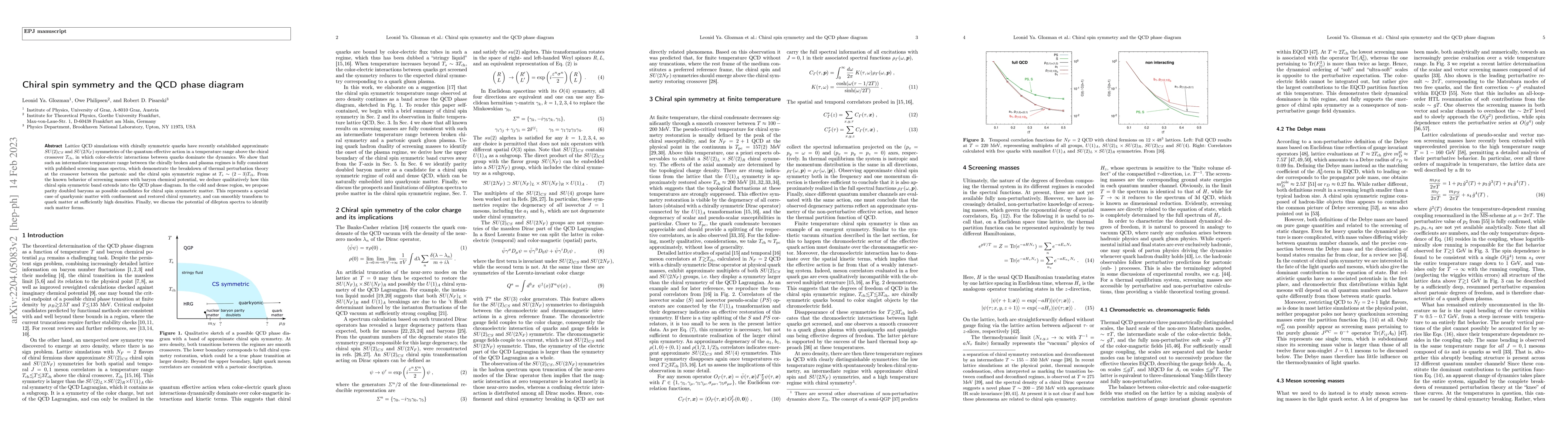 Thumbnail for Chiral spin symmetry and the QCD phase diagram