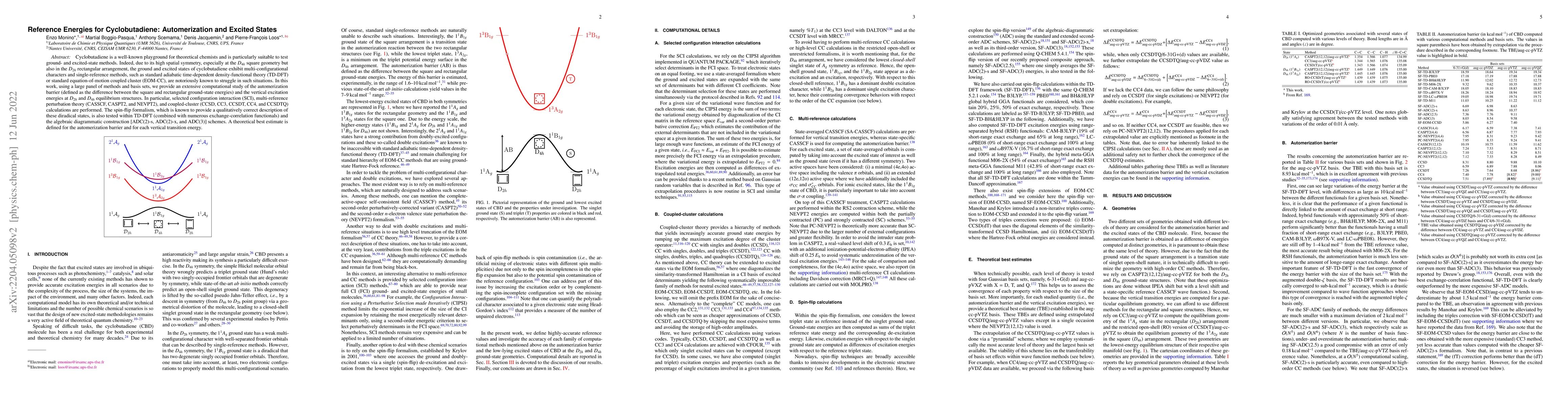 Thumbnail for Reference Energies for Cyclobutadiene: Automerization and Excited States