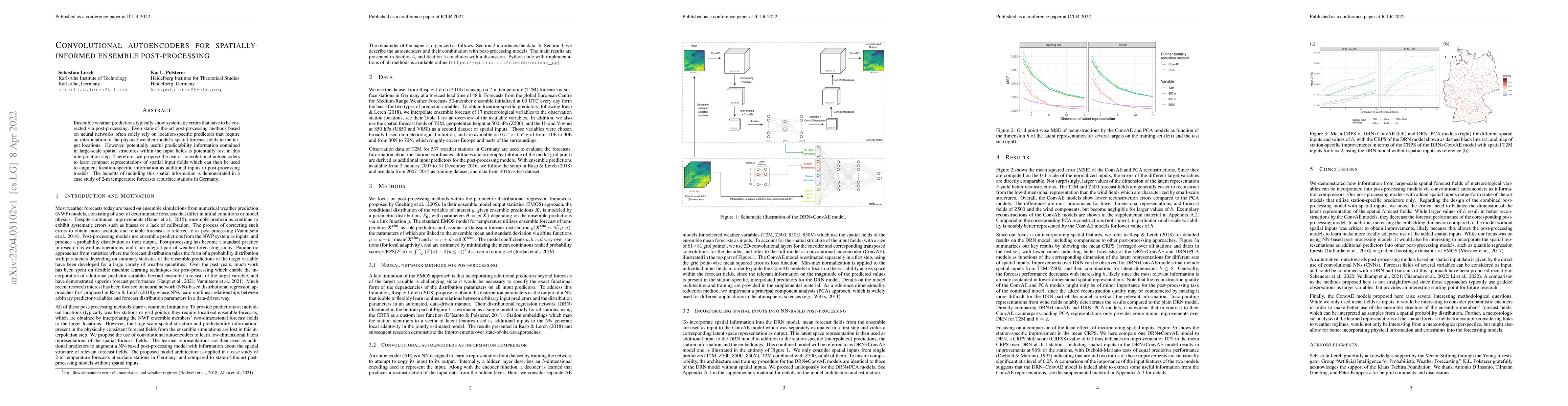 Thumbnail for Convolutional autoencoders for spatially-informed ensemble
  post-processing