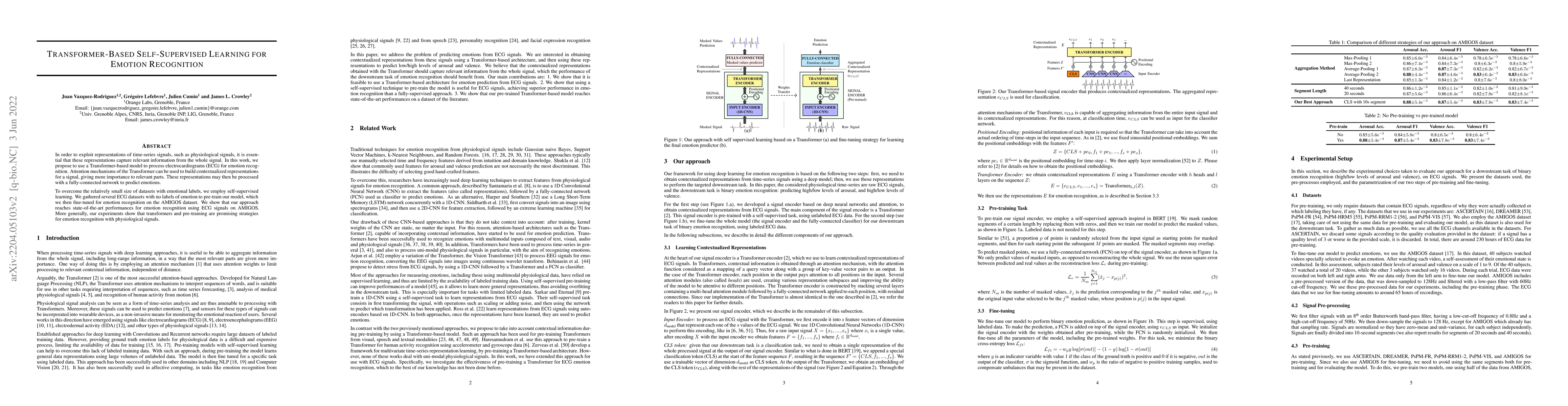 Thumbnail for Transformer-Based Self-Supervised Learning for Emotion Recognition