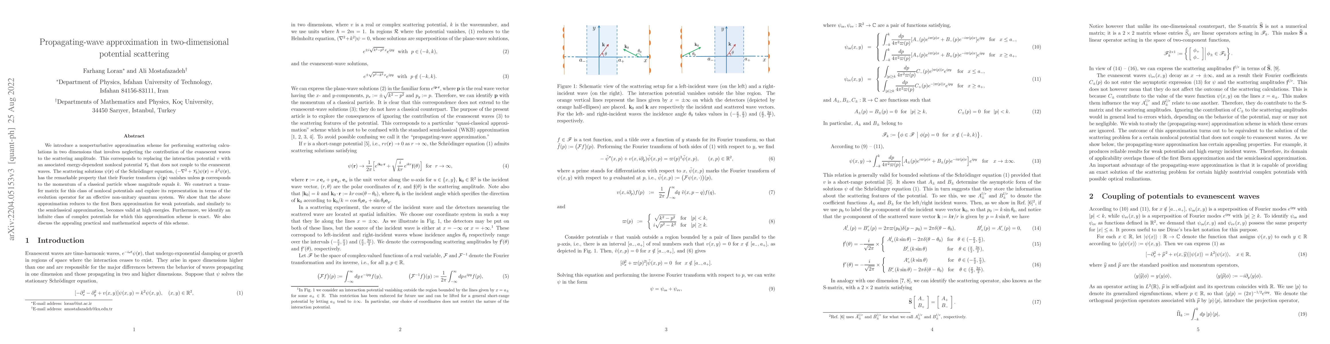 Thumbnail for Propagating-wave approximation in two-dimensional potential scattering