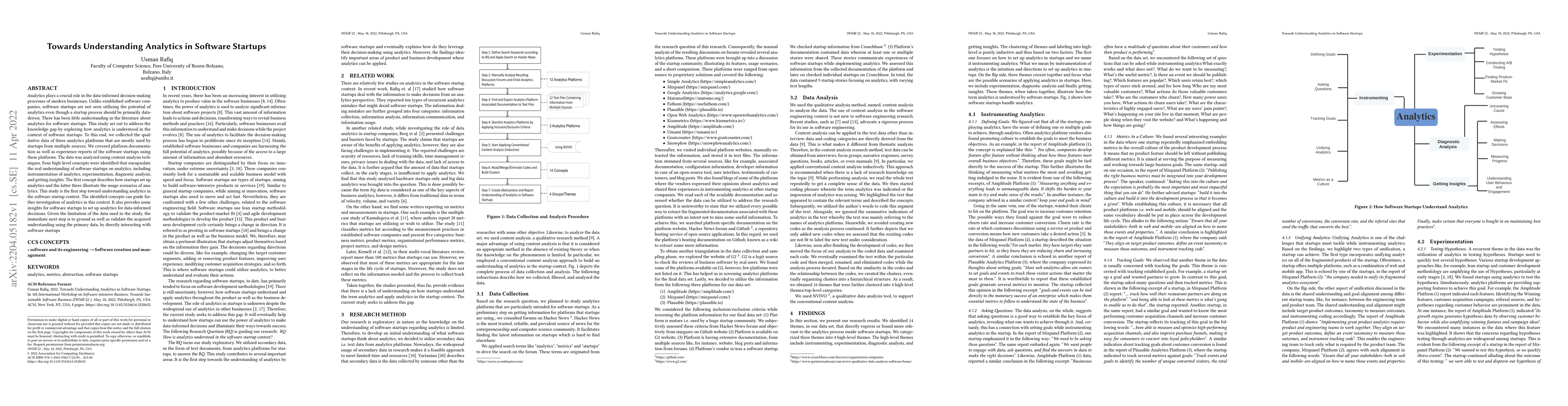 Thumbnail for Towards Understanding Analytics in Software Startups