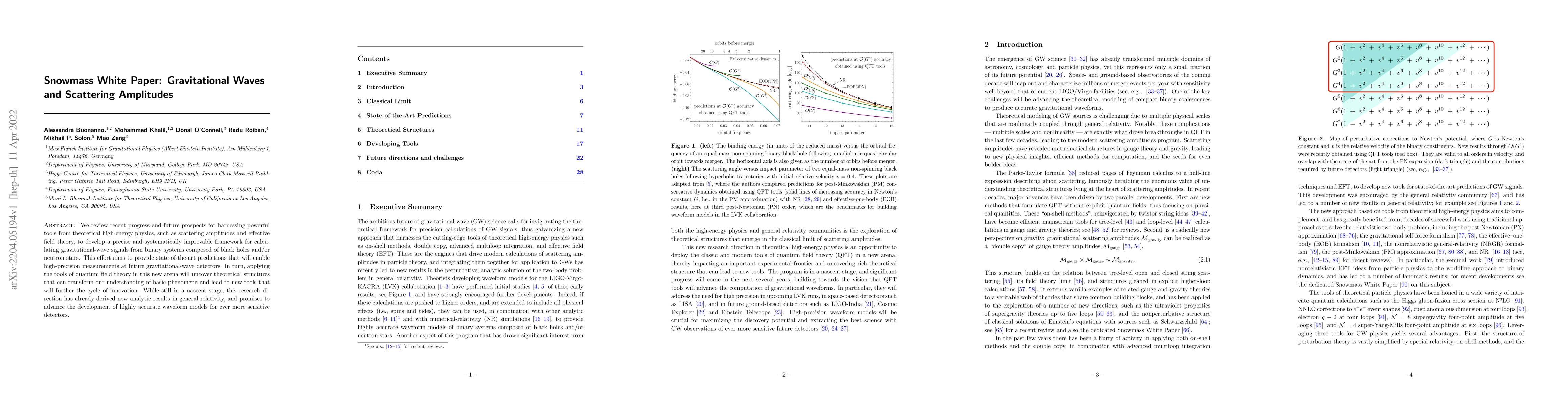 Thumbnail for Snowmass White Paper: Gravitational Waves and Scattering Amplitudes