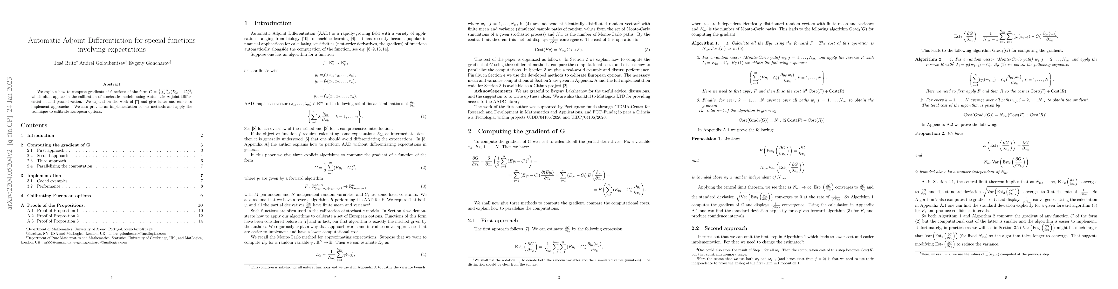 Thumbnail for Automatic Adjoint Differentiation for special functions involving
  expectations