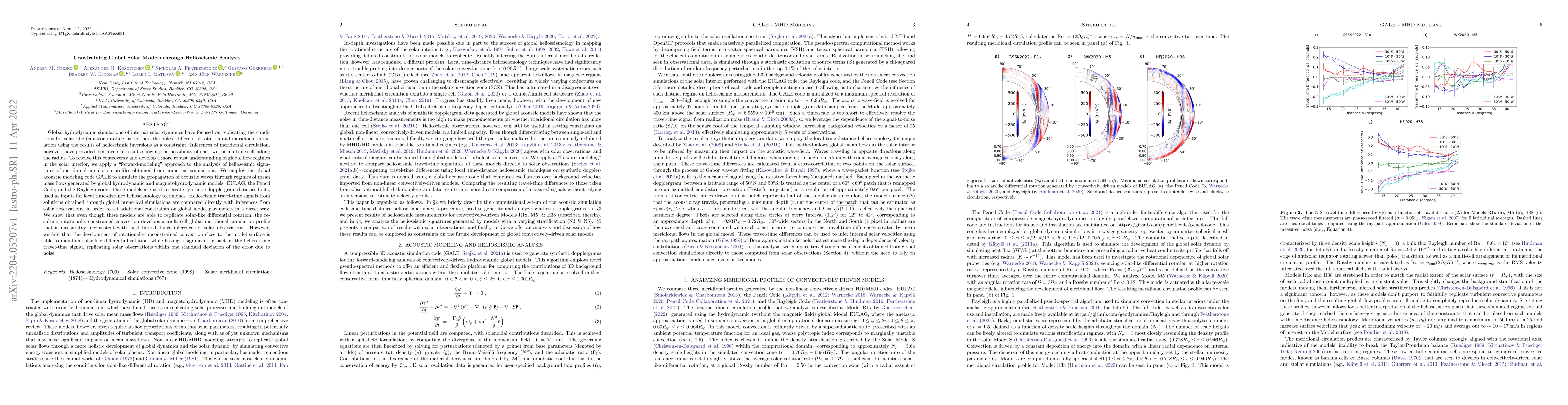 Thumbnail for Constraining Global Solar Models through Helioseismic Analysis