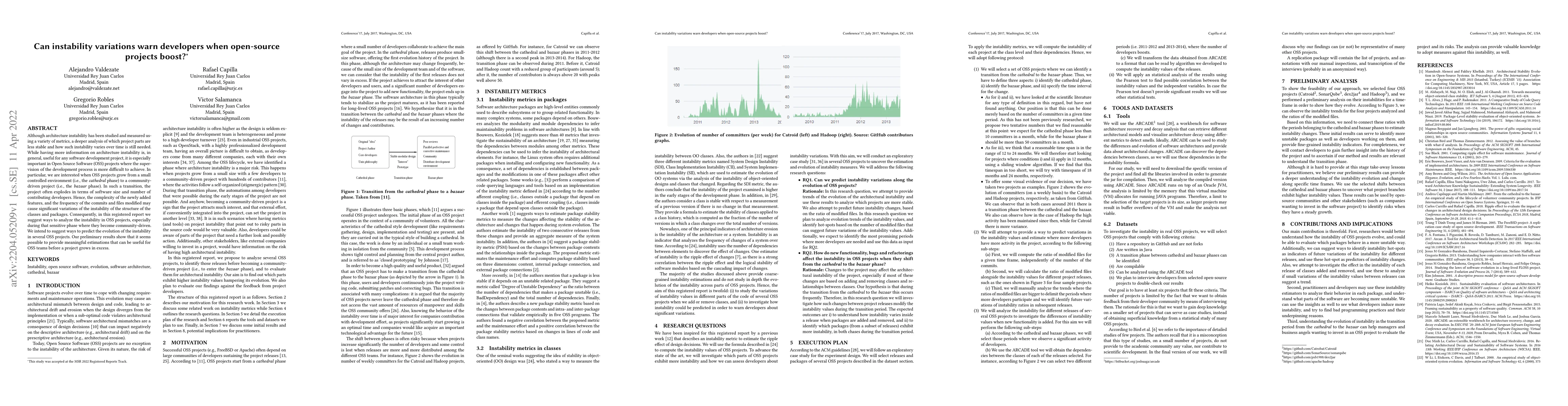 Thumbnail for Can instability variations warn developers when open-source projects
  boost?