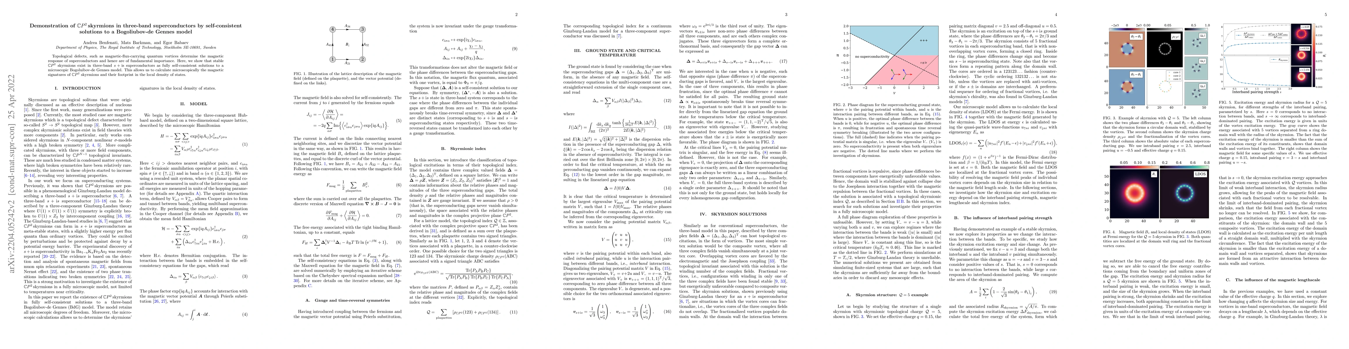 Thumbnail for Demonstration of $\mathbb{C}P^2$ skyrmions in three-band superconductors
  by self-consistent solutions to a Bogoliubov-de Gennes model