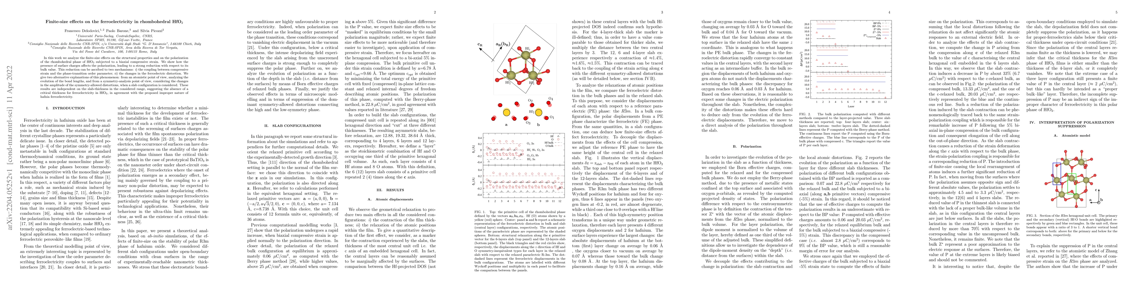 Thumbnail for Finite-size effects on the ferroelectricity in rhombohedral HfO$_2$