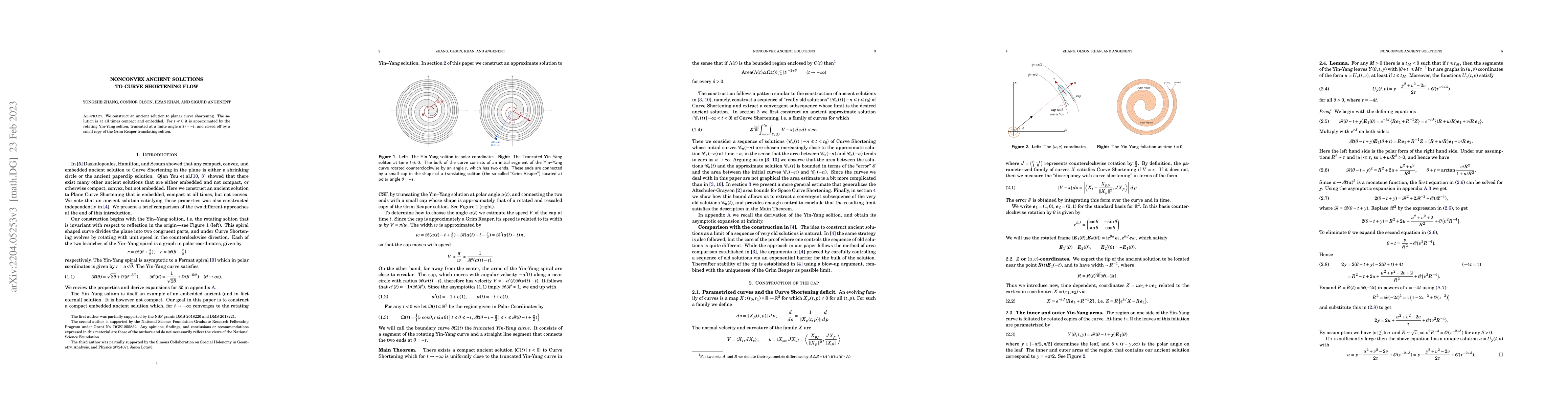 Thumbnail for Nonconvex ancient solutions to Curve Shortening Flow