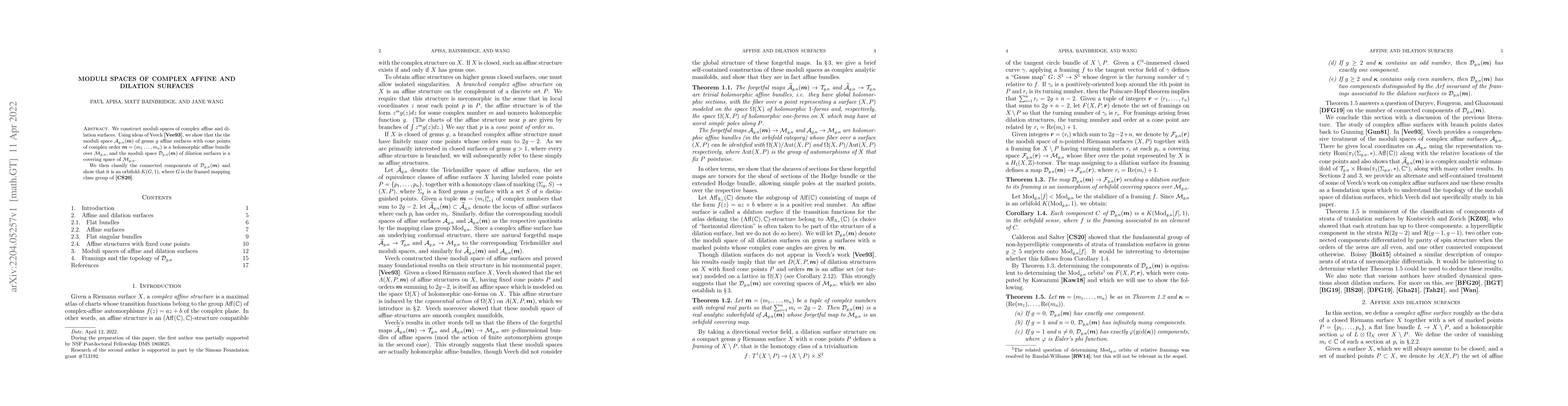 Thumbnail for Moduli spaces of complex affine and dilation surfaces