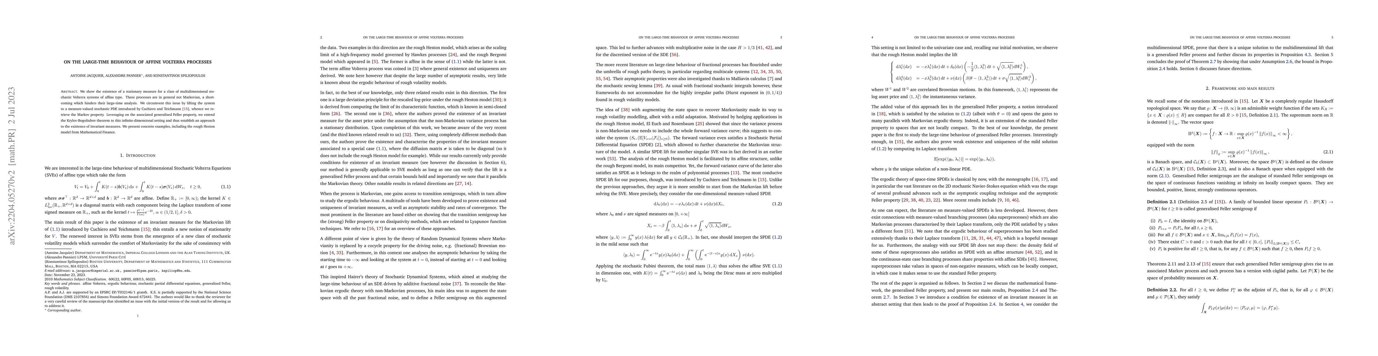 Thumbnail for On the large-time behaviour of affine Volterra processes
