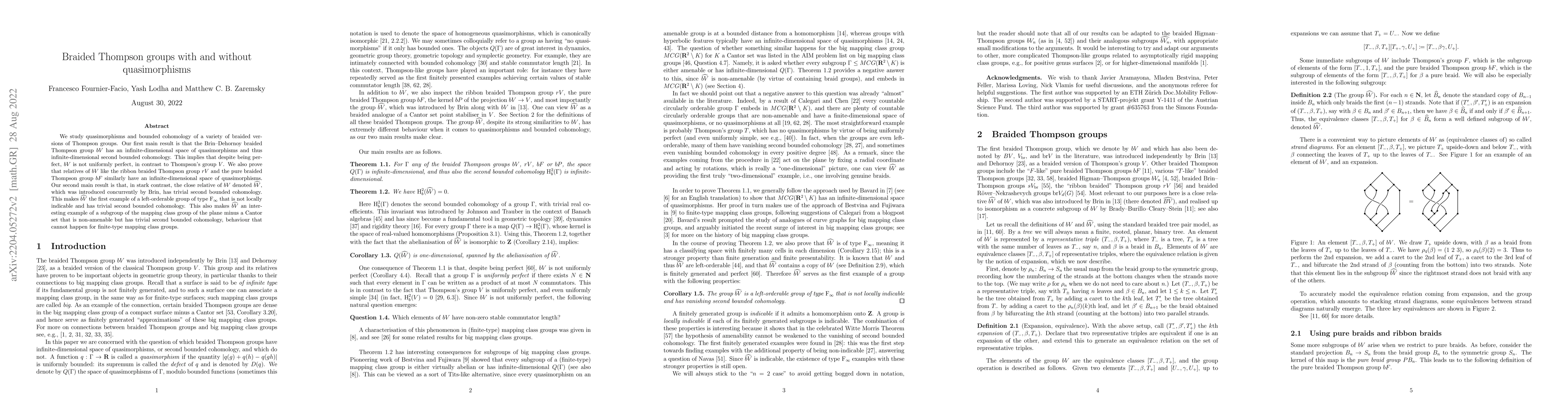 Thumbnail for Braided Thompson groups with and without quasimorphisms