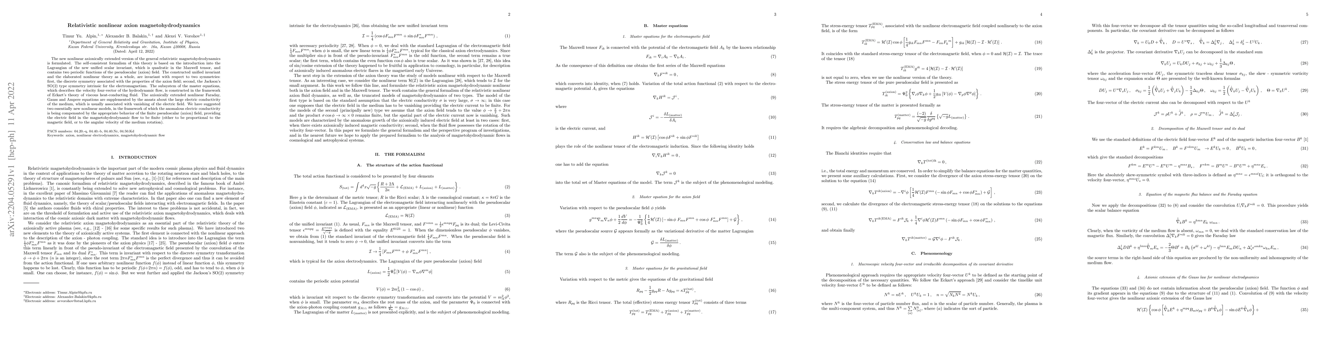 Thumbnail for Relativistic nonlinear axion magnetohydrodynamics