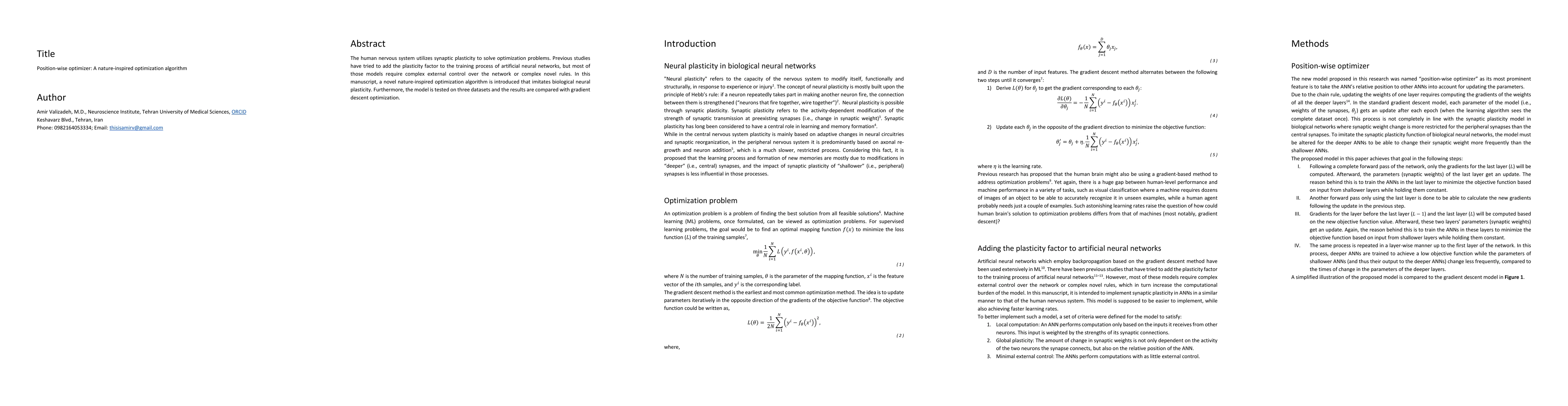 Thumbnail for Position-wise optimizer: A nature-inspired optimization algorithm