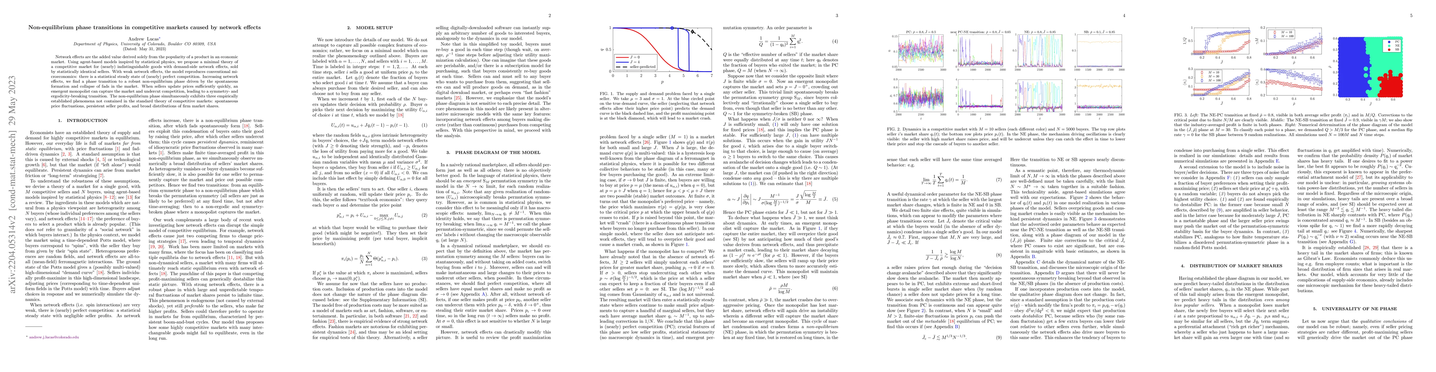 Thumbnail for Non-equilibrium phase transitions in competitive markets caused by
  network effects