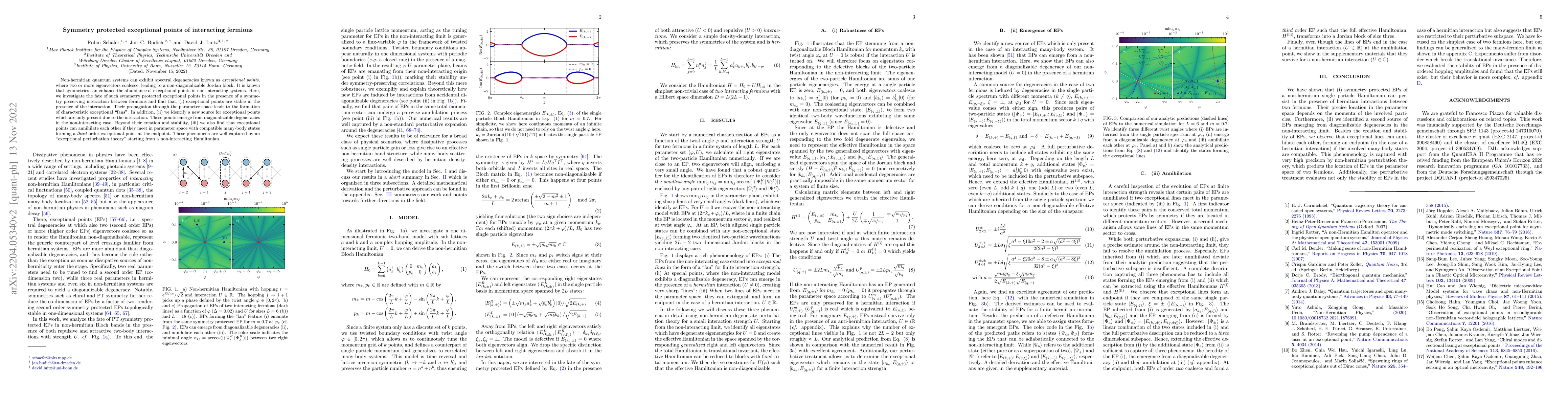 Thumbnail for Symmetry protected exceptional points of interacting fermions