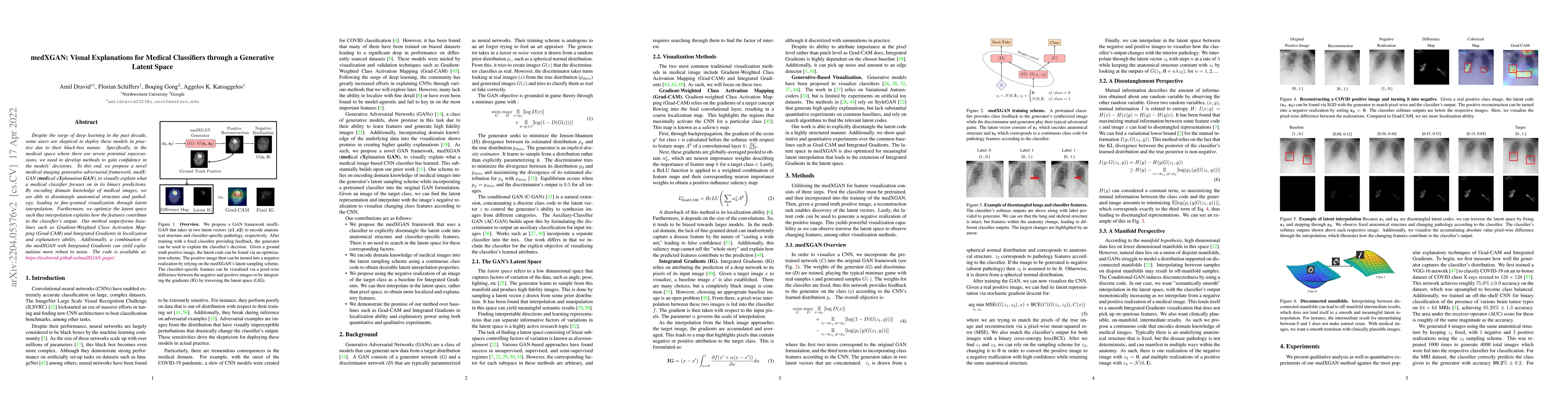 Thumbnail for medXGAN: Visual Explanations for Medical Classifiers through a
  Generative Latent Space
