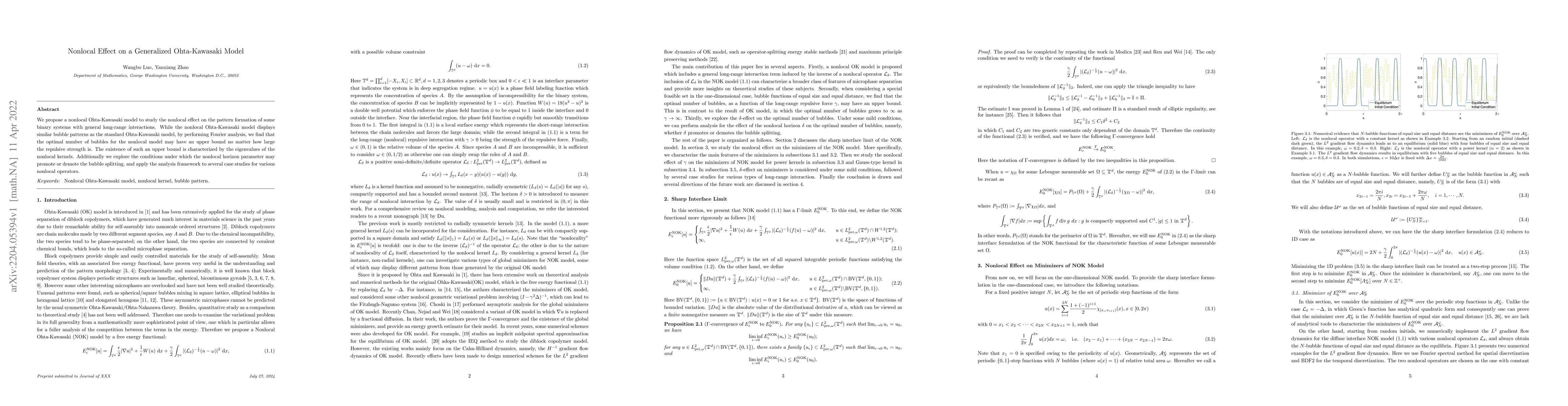 Thumbnail for Nonlocal Effect on a Generalized Ohta-Kawasaki Model