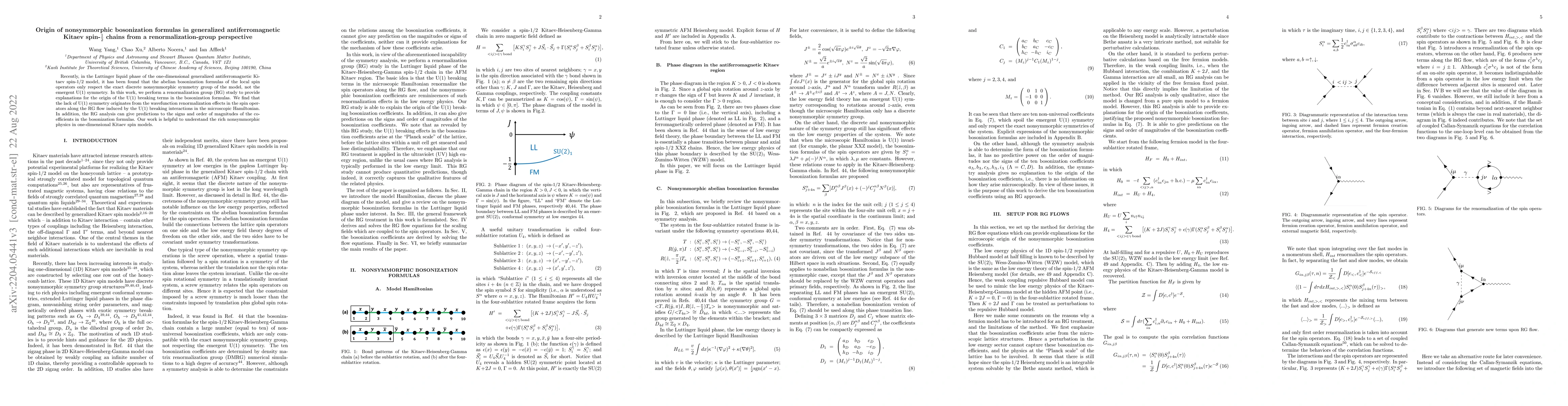 Thumbnail for Origin of nonsymmorphic bosonization formulas in generalized
  antiferromagnetic Kitaev spin-$\frac{1}{2}$ chains from a
  renormalization-group perspective