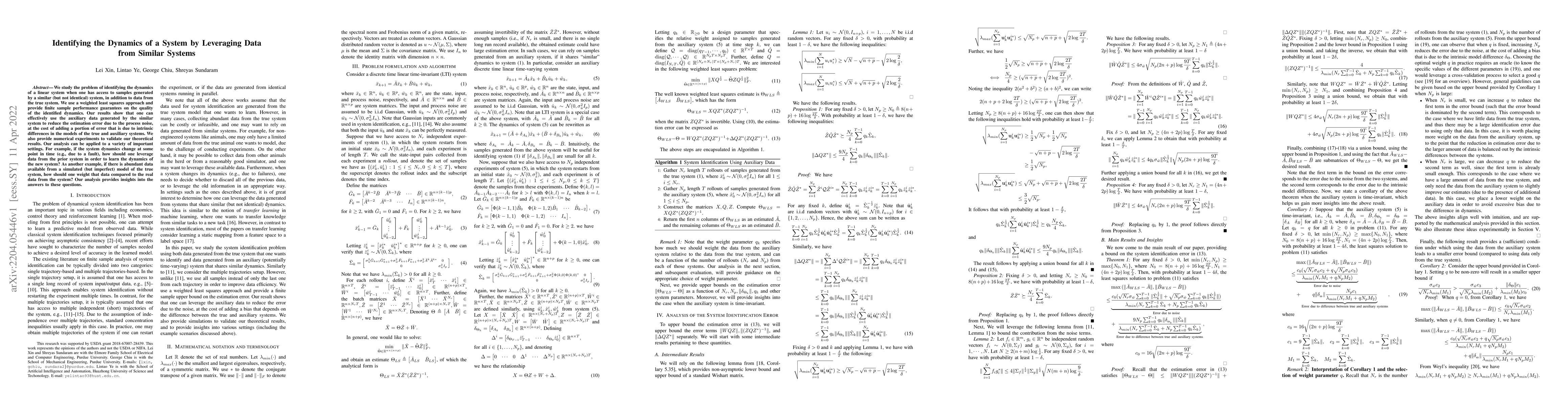 Thumbnail for Identifying the Dynamics of a System by Leveraging Data from Similar
  Systems