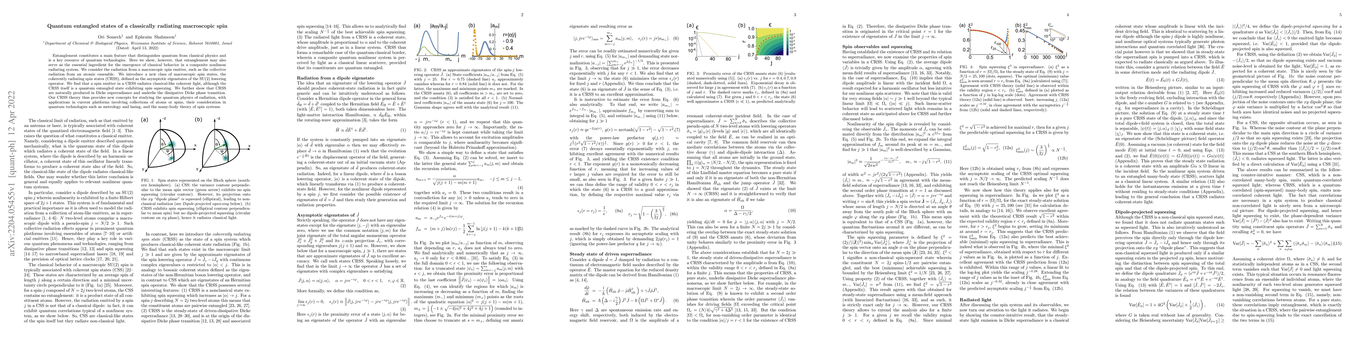 Thumbnail for Quantum entangled states of a classically radiating macroscopic spin