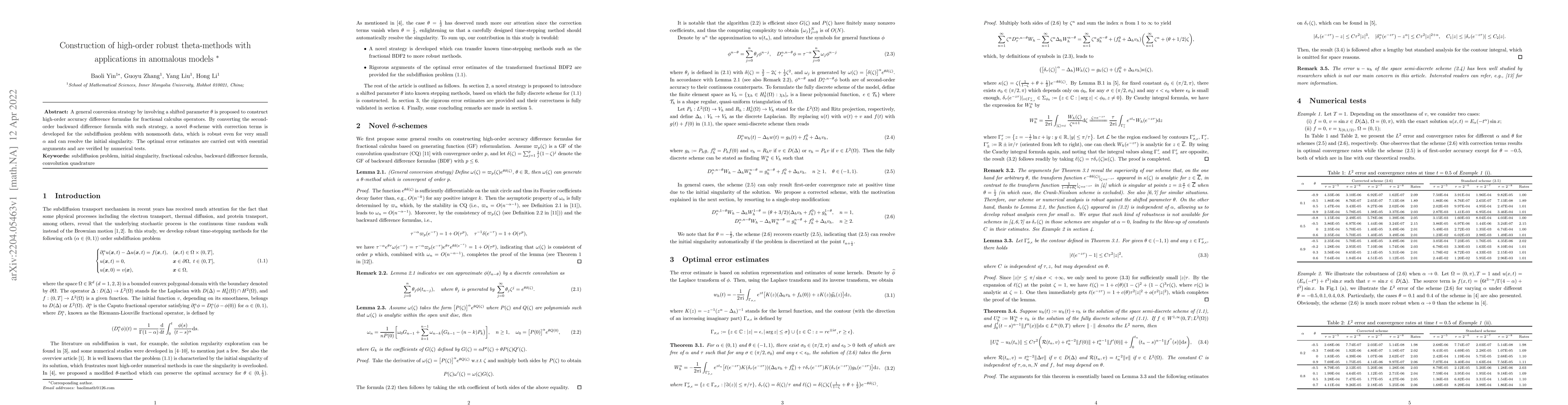 Thumbnail for Construction of high-order robust theta-methods with applications in
  anomalous models