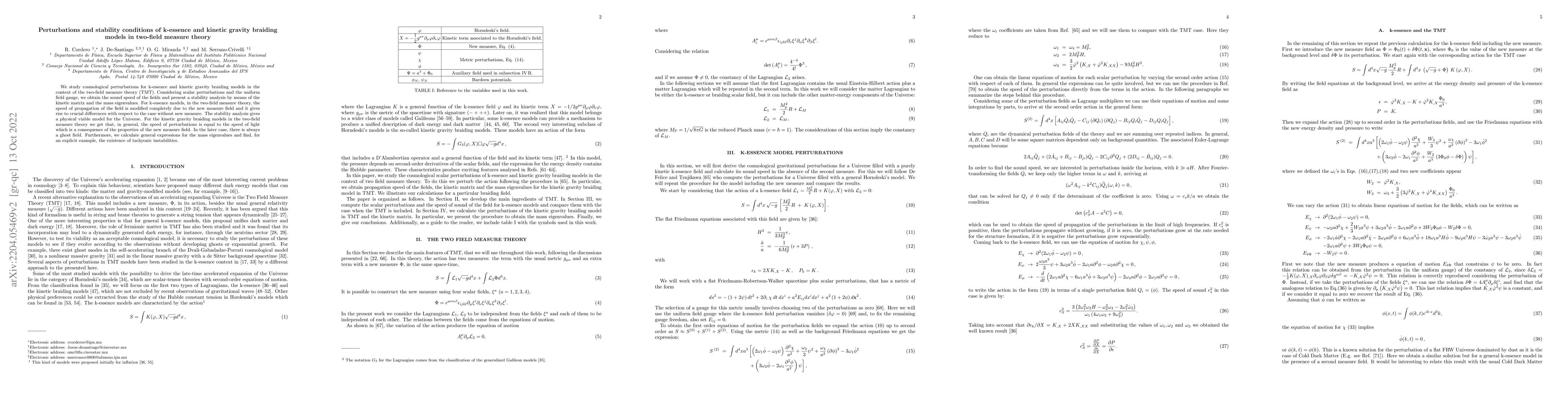 Thumbnail for Perturbations and stability conditions of k-essence and kinetic gravity
  braiding models in two-field measure theory
