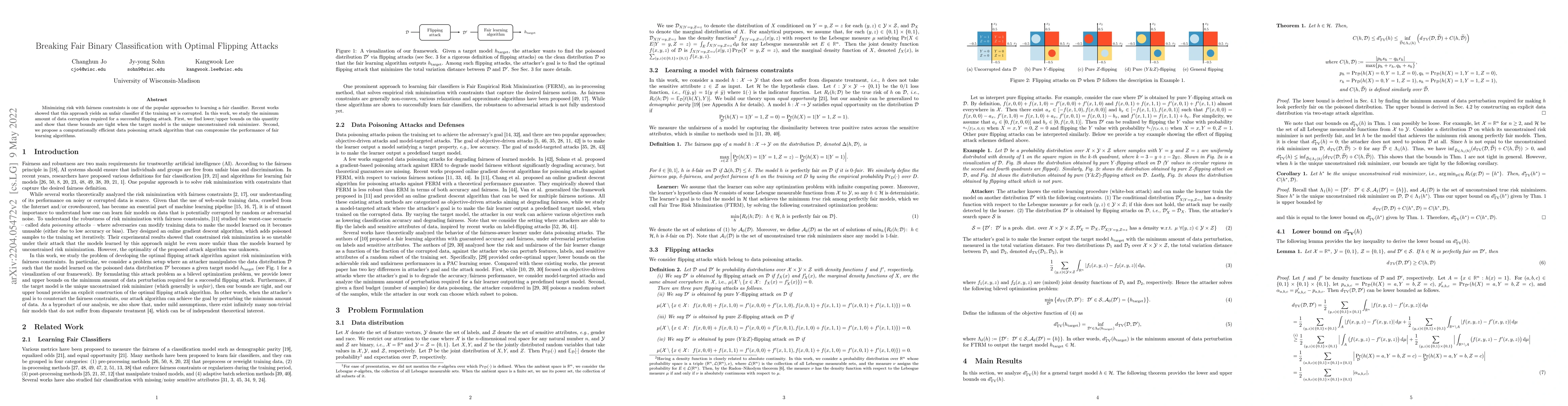 Thumbnail for Breaking Fair Binary Classification with Optimal Flipping Attacks