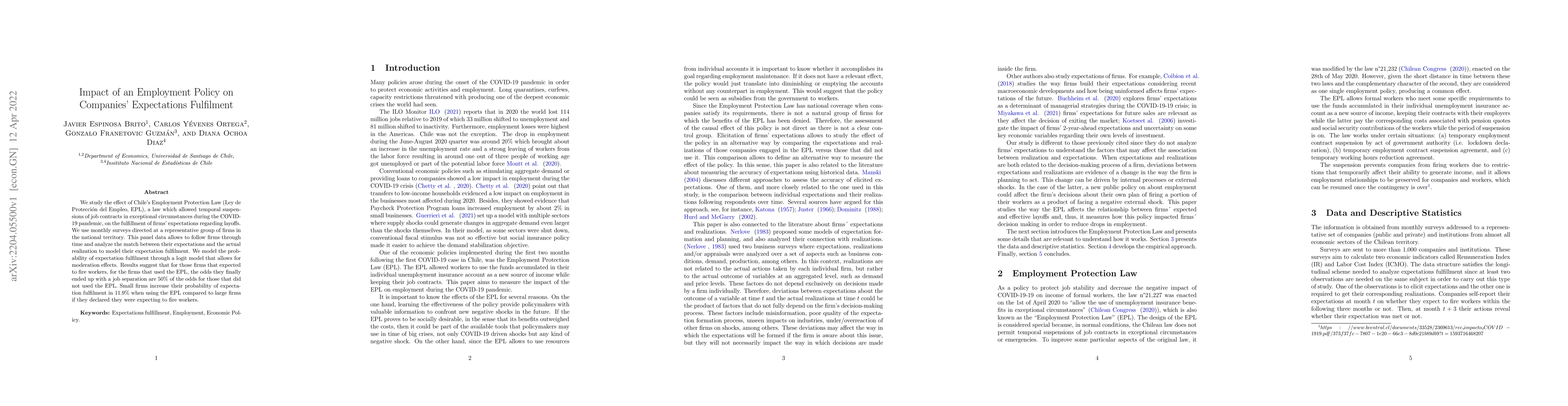 Thumbnail for Impact of an Employment Policy on Companies' Expectations Fulfilment