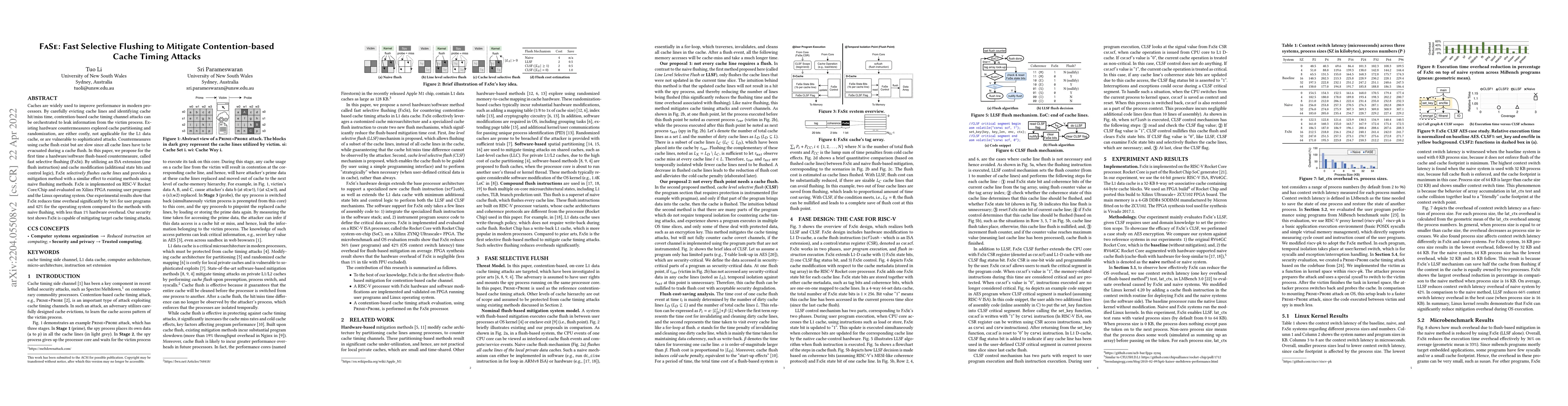 Thumbnail for Fast Selective Flushing to Mitigate Contention-based Cache Timing
  Attacks