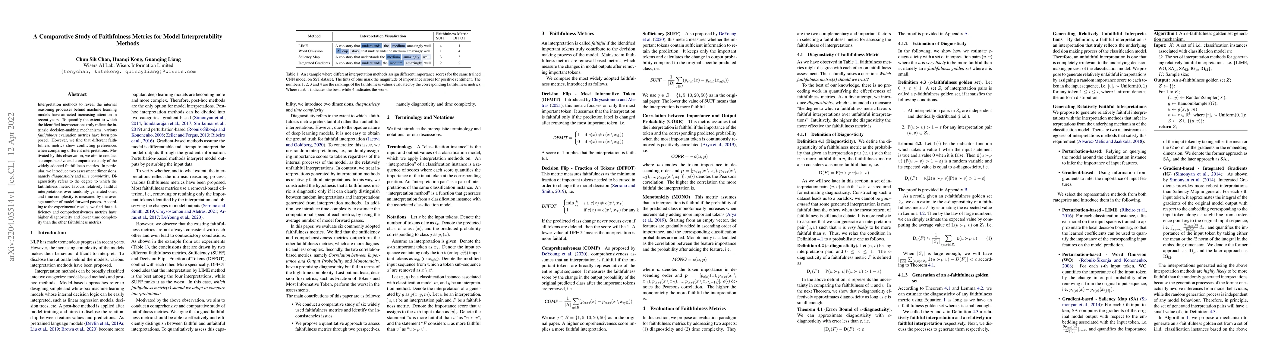 Thumbnail for A Comparative Study of Faithfulness Metrics for Model Interpretability
  Methods
