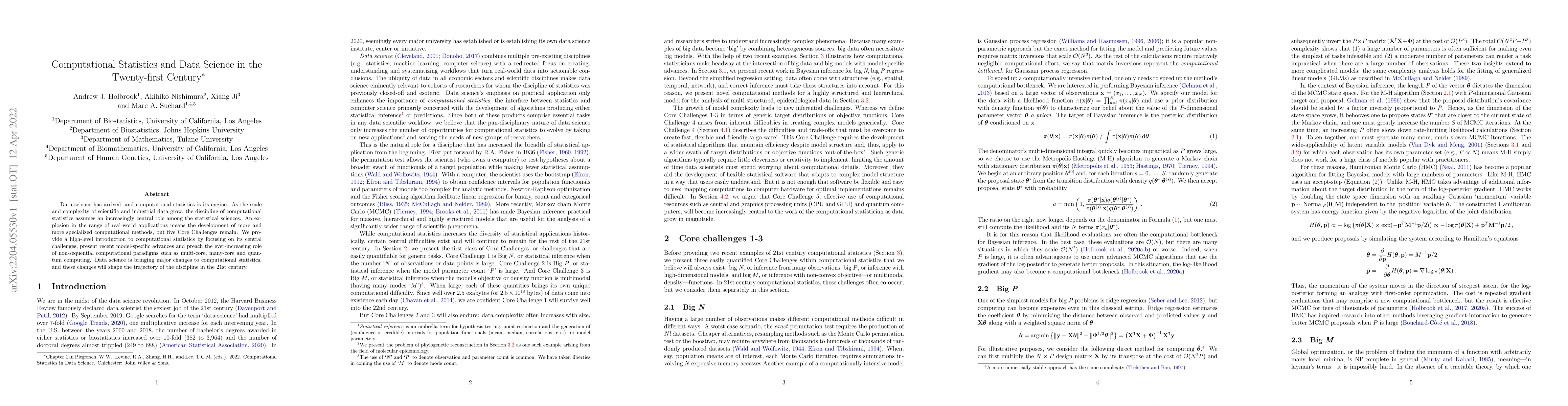 Thumbnail for Computational Statistics and Data Science in the Twenty-first Century