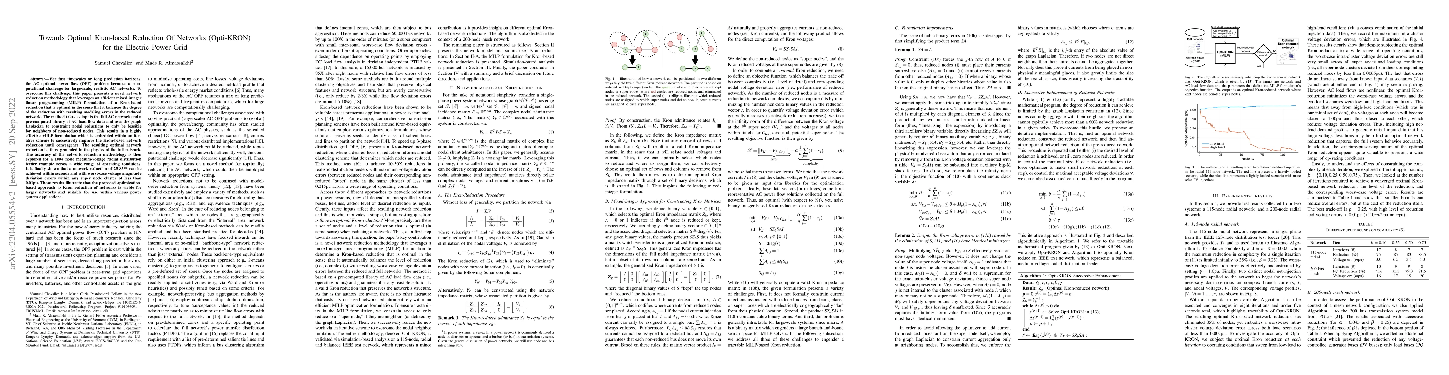 Thumbnail for Towards Optimal Kron-based Reduction Of Networks (Opti-KRON) for the
  Electric Power Grid