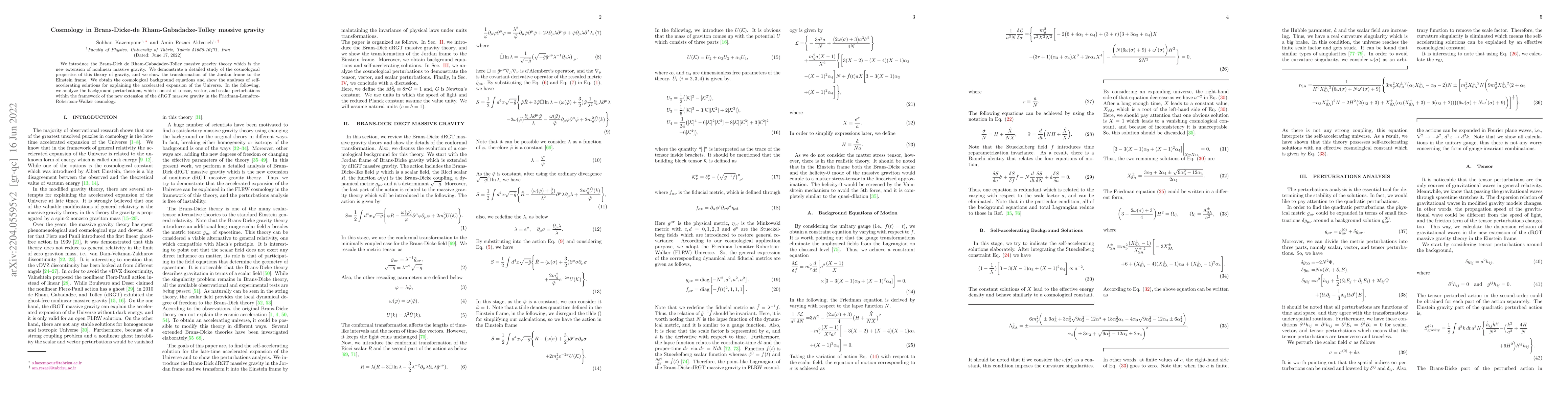 Thumbnail for Cosmology in Brans-Dicke-de Rham-Gabadadze-Tolley massive gravity