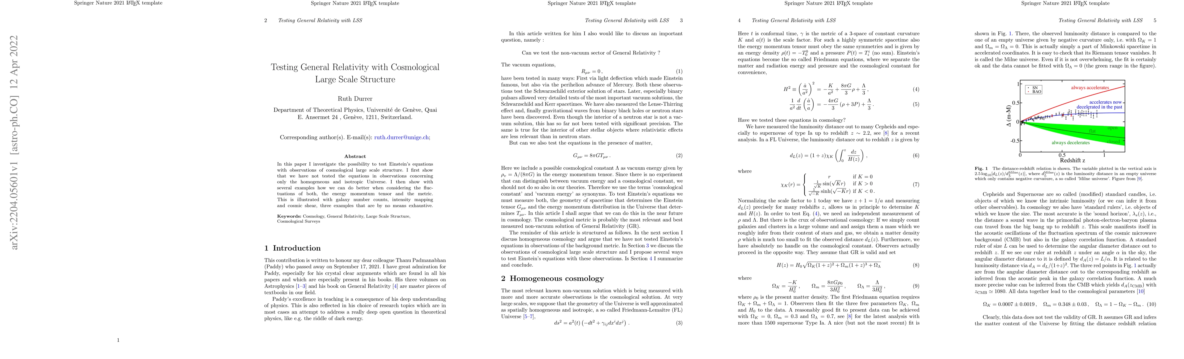 Thumbnail for Testing General Relativity with Cosmological Large Scale Structure