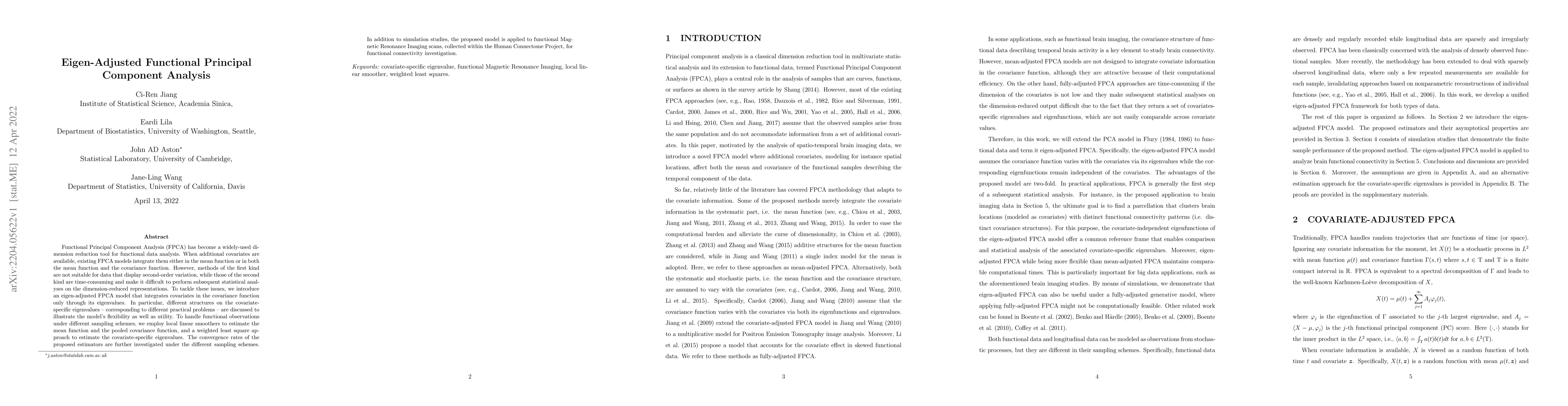 Thumbnail for Eigen-Adjusted Functional Principal Component Analysis
